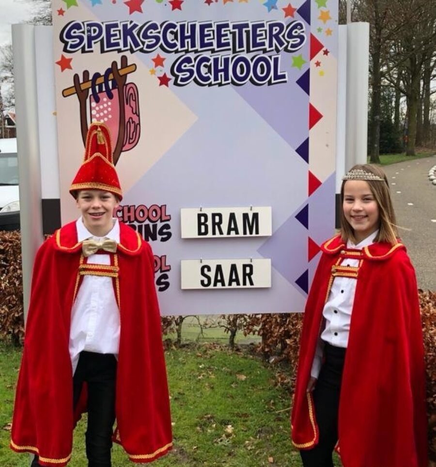 Schoolprins Bram en Schoolprinses Saar regeren over de Spekscheetersschool